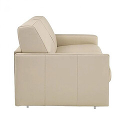 Inside 75 Canapé lit 3 places SUN convertible EXPRESS 140cm cuir vachette beige matelas épaisseur 16cm pas cher