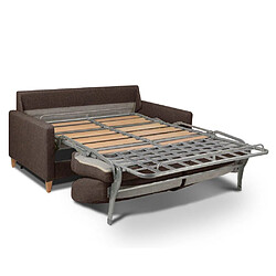 Avis Inside 75 Canapé convertible OGGETTO matelas 16 cm système express sommier lattes 160cm RENATONISI microfibre marron