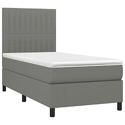 Avis Maison Chic Lit Adulte - Lit simple Lit à sommier tapissier avec matelas moelleux - Meuble de Chambre - Gris foncé 80x200 cm Tissu -MN37977