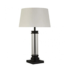 Searchlight Lampe de table Pedestal Verre,plastique,tissu,acier doux blanc,noir,Transparent 1 ampoule 49,5cm