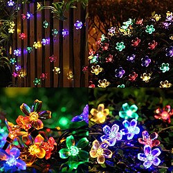 FANSIR Solar Lichterkette Außen Blumen, 7m 50 LEDs Lichterkette Solar Aussen 8 Modi IP65 Wasserdichte LED Lichterkette Bunt für Garten Balkon Terrasse Weihnachten Hochzeiten Partys(Mehrfarbig) pas cher