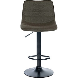 Avis Decoshop26 Lot de 2 tabourets de bar chaises hautes avec repose-pieds incurvé en tissu taupe structure métallique noir 10_0004312