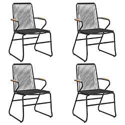 Acheter Maison Chic Mobilier à dîner 5 pcs de jardin - Ensemble table et chaises d'extérieur - Salon/Mobilier de jardin classique Noir Rotin PVC -MN78412