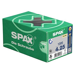 Spax Vis à bois aggloméré tête fraisée Pozidriv partiellement filetée revêtement YELLOX 5x110mm boîte de 200 pièces