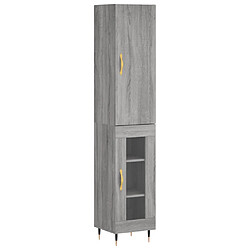 vidaXL Buffet haut Sonoma gris 34,5x34x180 cm Bois d'ingénierie