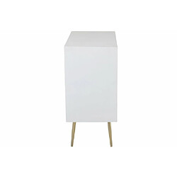 Inside 75 Commode design PIKA couleur blanc et or 3 tiroirs 1 porte pas cher