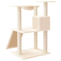 Arbre à chat avec griffoirs,niche pour chat en sisal Crème 83 cm -MN39838 pas cher