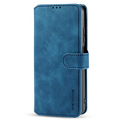 Dg.Ming Etui en PU + TPU style rétro avec sangle bleu pour votre Samsung Galaxy A03s