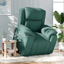 vidaXL Fauteuil inclinable électrique vert foncé tissu