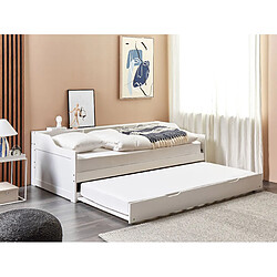 Beliani Lit gigogne en bois blanc 90 x 200 cm EDERN