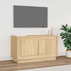 Maison Chic Meuble TV scandinave - Banc TV pour salon chêne sonoma 80x35x45 cm bois d'ingénierie -MN64949