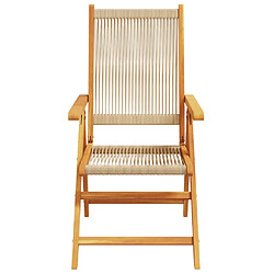 Avis vidaXL Chaises inclinables de jardin lot de 4 beige bois massif acacia