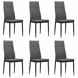 Maison Chic Lot de 6 Chaises à manger modernes,Chaises à dîner gris clair tissu -MN10382