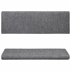 Avis vidaXL Tapis de marches d'escalier 5 pcs Gris 65x21x4 cm Aiguilleté