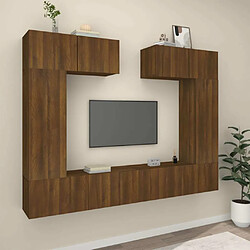 Maison Chic Ensemble de meubles TV 6 pcs | Banc TV Moderne pour salon | Meuble de Rangement - Chêne marron Bois d'ingénierie -MN75554