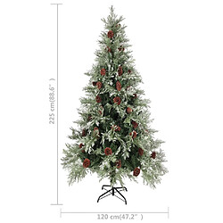 Acheter vidaXL Sapin de Noël avec pommes de pin Vert et blanc 225 cm PVC et PE