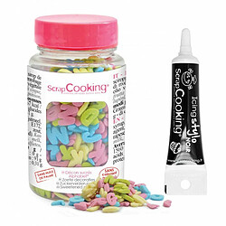 Scrapcooking Décors sucrés en pot Alphabet 55 g + Stylo de glaçage noir