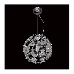 Luminaire Center Suspension Otto 41 Ampoule G4 Sphere, chrome poli/verre dépoli