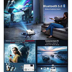 Acheter TROISC Videoprojecteur Android 1080p Full HD WIFI 8000 Lumens Bluetooth Recopie L'écran 300" Max