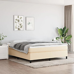 Maison Chic Lit adulte- Lit + matelas,Sommier à lattes de lit avec matelas Crème 180x200 cm Tissu -GKD51707