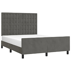 Avis Maison Chic Lit adulte - Cadre Structure de lit avec tête de lit Contemporain Gris foncé 140x190 cm Velours -MN28757