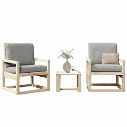 Maison Chic Ensemble de salle à manger de jardin 3 pcs,Table et chaises d'extérieur bois massif de pin -GKD252015