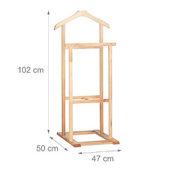 Helloshop26 Valet portant de chambre porte vêtements sur pied 102 cm en bois 13_0002918