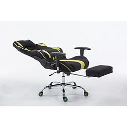 Avis Decoshop26 Fauteuil de bureau chaise gamer avec repose-pieds extensible en tissu noir / vert et métal chromé 10_0002740