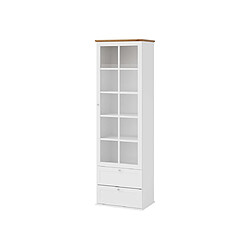 Bestmobilier Francesco - vitrine - bois et blanc - 201 cm