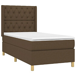 Avis Maison Chic Lit Adulte - Lit simple Lit à sommier tapissier avec matelas moelleux - Meuble de Chambre - Marron foncé 80x200 cm -MN85252