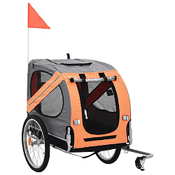 vidaXL Remorque de vélo pour animaux de compagnie orange et gris