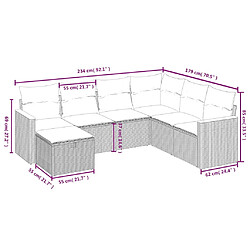 Avis Maison Chic Ensemble à manger d'extérieur 7 pcs avec coussins,Salon de jardin,Mobilier de jardin mélange beige résine tressée -GKD927630