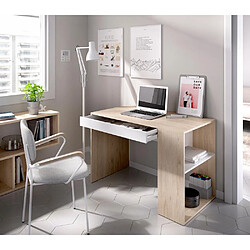 Avis Pegane Bureau 1 tiroir coloris naturel/blanc - Longueur 115 x Profondeur 40 x Hauteur 74 cm