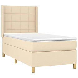 Avis Maison Chic Lit Adulte - Lit simple Lit à sommier tapissier avec matelas moelleux - Meuble de Chambre - Crème 100x200 cm Tissu -MN60648