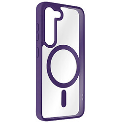 Avizar Coque MagSafe pour Samsung S23 Plus Dos Rigide Contour Silicone Violet Foncé