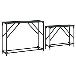 Acheter vidaXL Tables console gigognes 2 pcs noir bois d'ingénierie