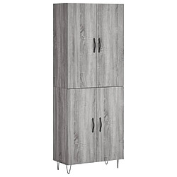 vidaXL Buffet haut Sonoma gris 69,5x34x180 cm Bois d'ingénierie