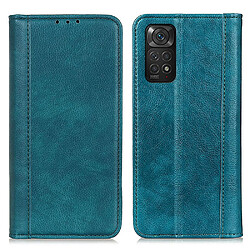 Etui en PU texture litchi, absorption magnétique, antichoc avec support vert pour votre Xiaomi Redmi Note 11S 4G/Redmi Note 11 4G (Qualcomm)