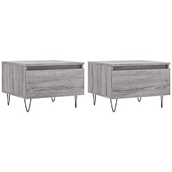 Maison Chic Lot de 2 Tables basses,Table Console pour salon sonoma gris 50x46x35 cm bois d'ingénierie -MN55886