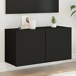 vidaXL Meuble TV mural noir 80x30x41 cm