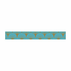 Youdoit Masking tape - Éventail bleu sur fond doré - Repositionnable - 15 mm x 10 m