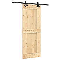 vidaXL Porte coulissante et kit de quincaillerie 80x210 cm pin massif