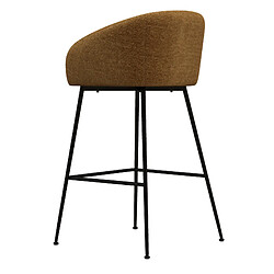 Moloo CHLOE-Fauteuil de bar en tissu Luxury Moutarde et métal noir (x2)