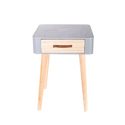 The Home Deco Factory Table de chevet Scandinave - 1 Tiroir - Gris pas cher