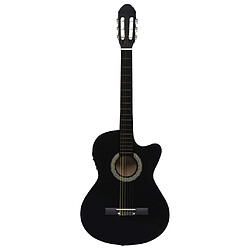 vidaXL Guitare découpée classique occidentale égaliseur 6 cordes Noir