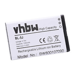 Batterie Li-Ion 1350mAh (3.7V) vhbw pour téléphone portable smartphone Nokia 5900 XpressMusic, Asha 200, Asha 201, C3, Glee, Lumia 520 comme BL-5J.