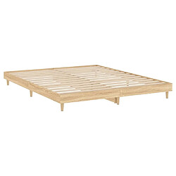 Maison Chic Lit adulte - Lit simple Cadre de lit,Structure du lit Contemporain chêne sonoma 200x200 cm bois d'ingénierie -MN37573 pas cher