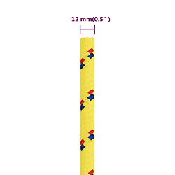 vidaXL Corde de bateau Jaune 12 mm 100 m Polypropylène pas cher