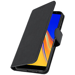 Avizar Housse Samsung Galaxy J4 Plus Étui Folio Portefeuille Support Stand Noir