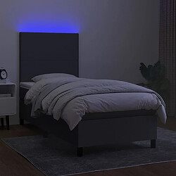 Avis vidaXL Sommier à lattes de lit avec matelas et LED Gris foncé 80x200cm